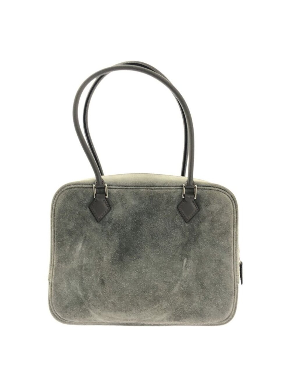 Hermes Mini Plume 20 Suede Handbag Gray